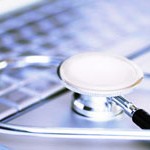 Stethoscope on a laptop keyboard - Cross Processed