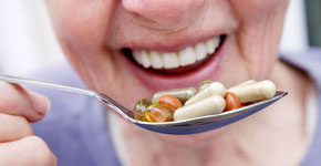 lady eating supplements