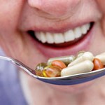 lady eating supplements