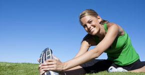 Attractive Woman stretching before Fitness and Exercise