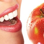 woman with apple