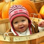 Baby in a Pumpkin Patch