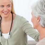 Doctor talking with her patient