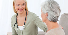 Doctor talking with her patient