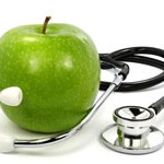 Stethoskop mit Apfel