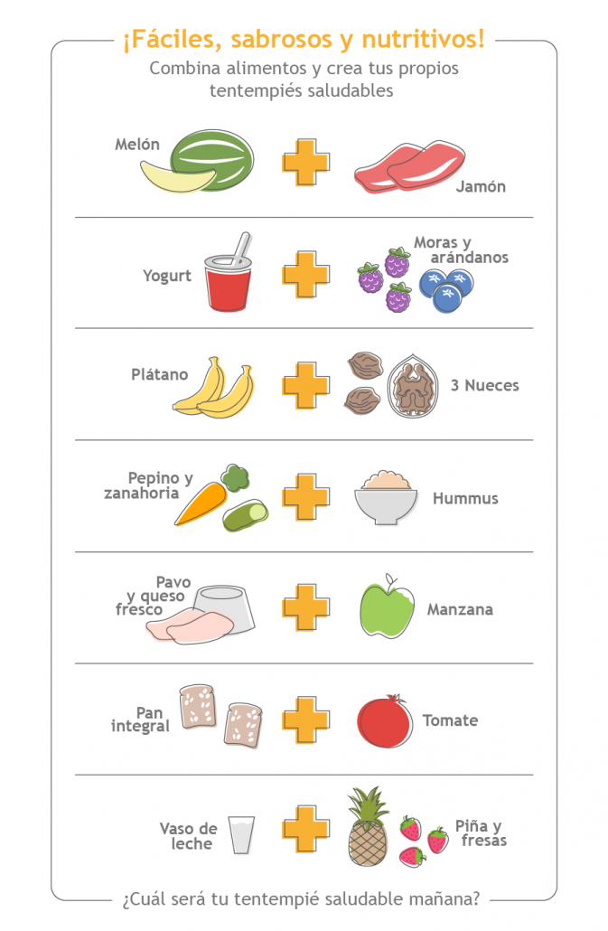 ¡Fáciles, sabrosos y nutritivos tentempiés!