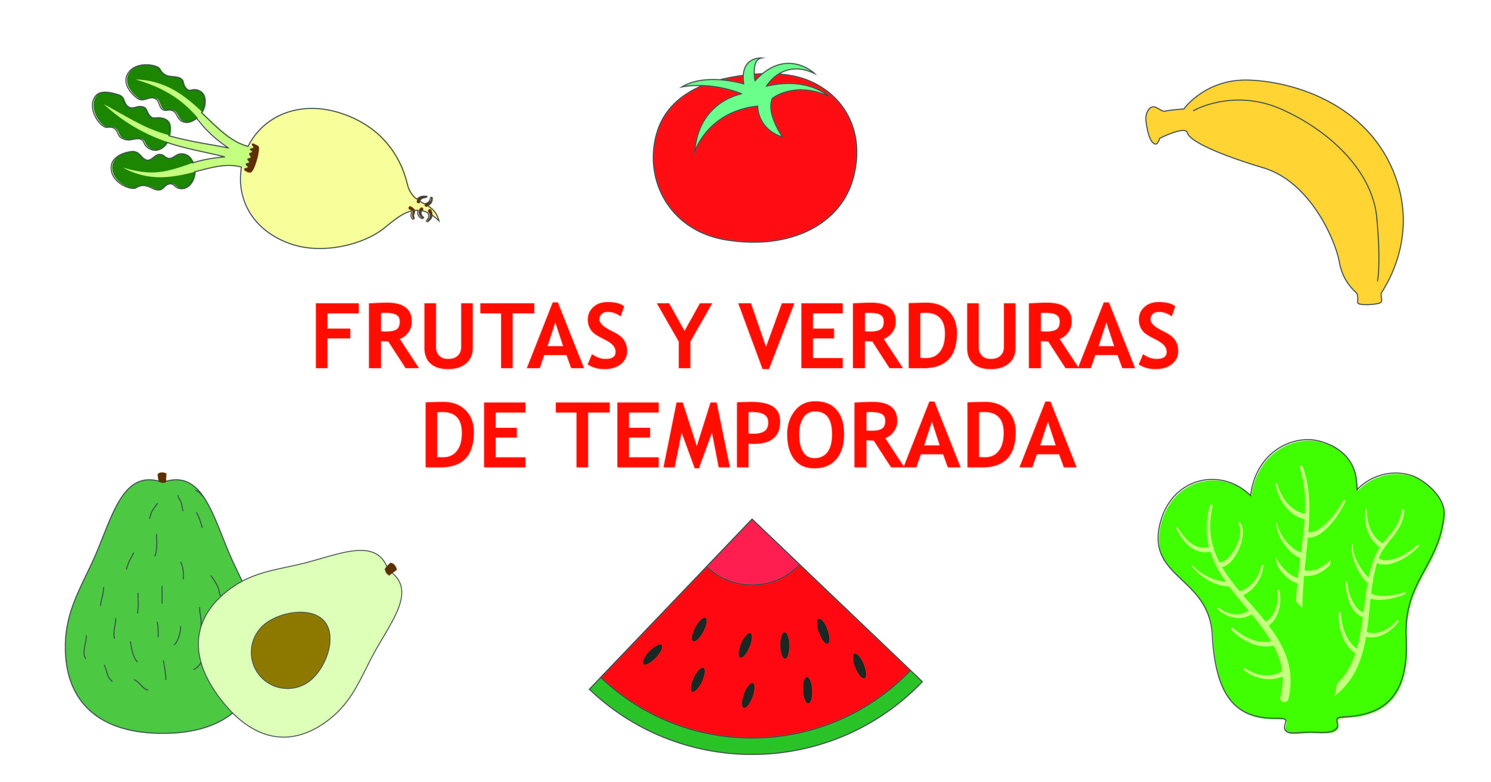 Frutas y verduras de la temporada de verano - Material útil para la familia